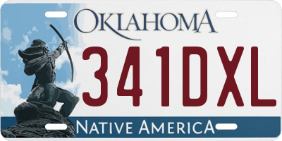 OK license plate 341DXL