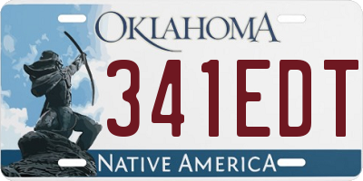 OK license plate 341EDT