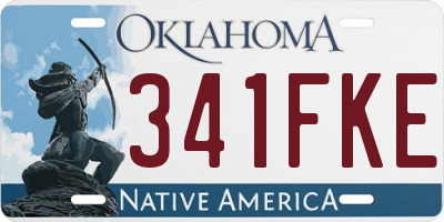 OK license plate 341FKE