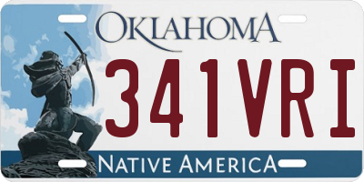 OK license plate 341VRI