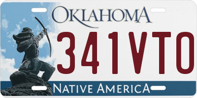 OK license plate 341VTO