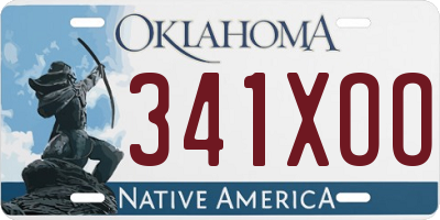 OK license plate 341XOO