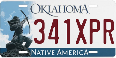 OK license plate 341XPR