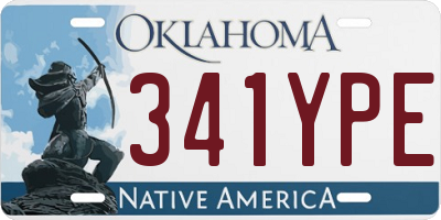 OK license plate 341YPE