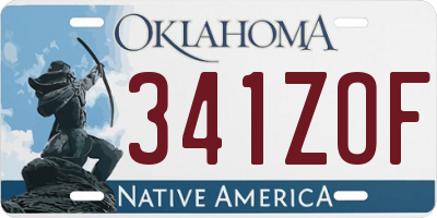 OK license plate 341ZOF