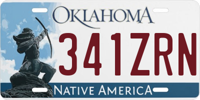 OK license plate 341ZRN