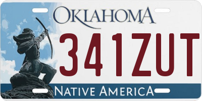 OK license plate 341ZUT