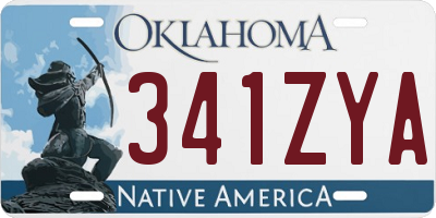 OK license plate 341ZYA