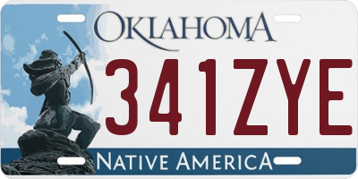 OK license plate 341ZYE
