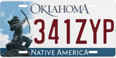 OK license plate 341ZYP