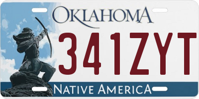 OK license plate 341ZYT