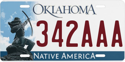 OK license plate 342AAA