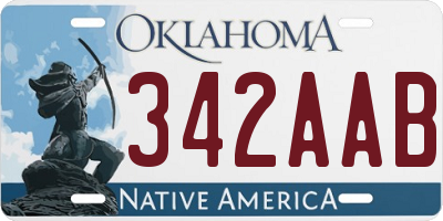 OK license plate 342AAB