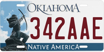 OK license plate 342AAE