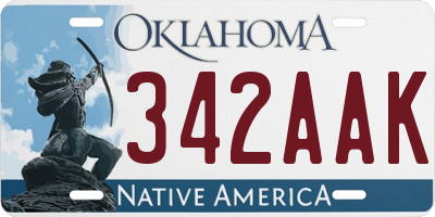 OK license plate 342AAK