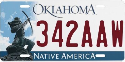 OK license plate 342AAW
