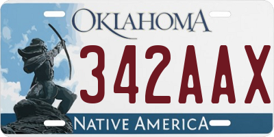 OK license plate 342AAX