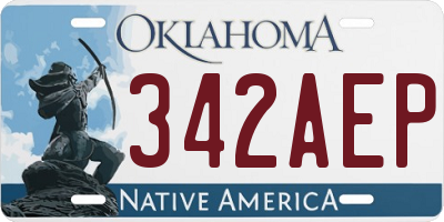 OK license plate 342AEP