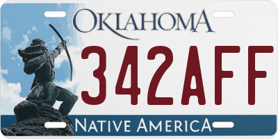 OK license plate 342AFF