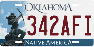 OK license plate 342AFI