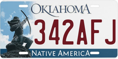 OK license plate 342AFJ