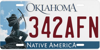 OK license plate 342AFN