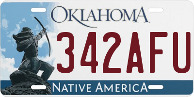 OK license plate 342AFU