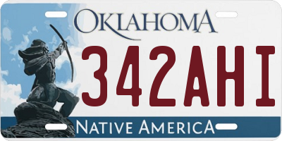 OK license plate 342AHI