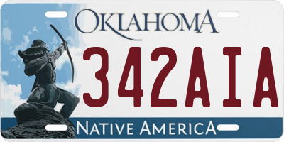 OK license plate 342AIA