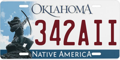 OK license plate 342AII
