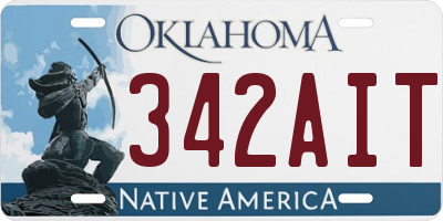 OK license plate 342AIT