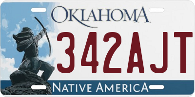 OK license plate 342AJT
