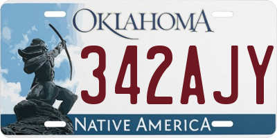 OK license plate 342AJY