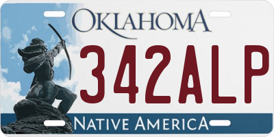 OK license plate 342ALP