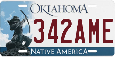 OK license plate 342AME