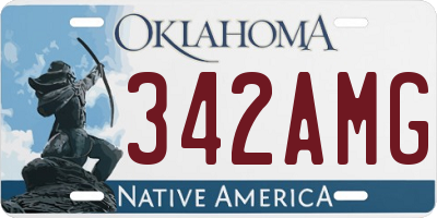 OK license plate 342AMG