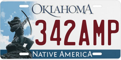 OK license plate 342AMP