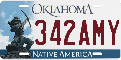 OK license plate 342AMY