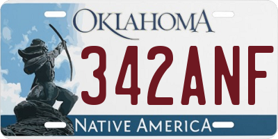 OK license plate 342ANF