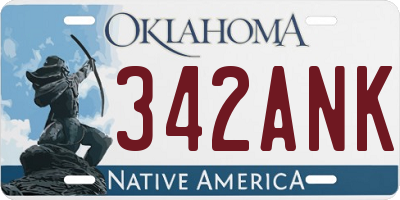OK license plate 342ANK