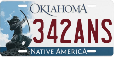 OK license plate 342ANS