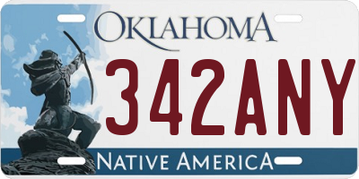 OK license plate 342ANY