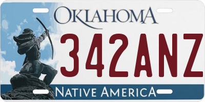 OK license plate 342ANZ