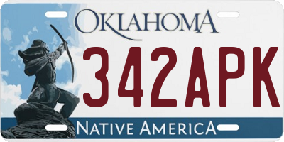 OK license plate 342APK