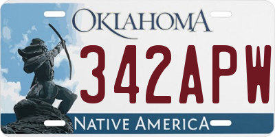 OK license plate 342APW