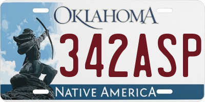 OK license plate 342ASP
