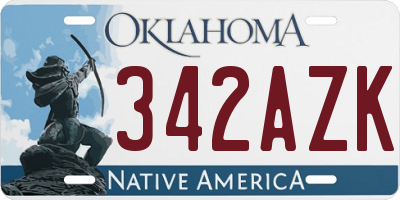 OK license plate 342AZK