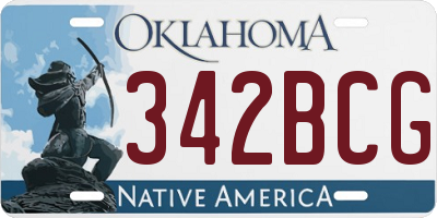 OK license plate 342BCG
