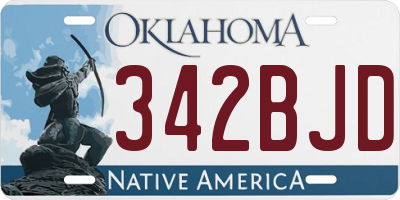 OK license plate 342BJD
