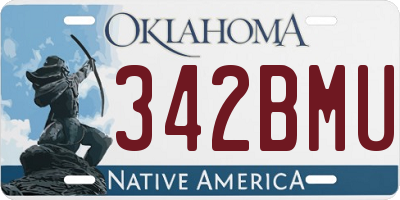 OK license plate 342BMU
